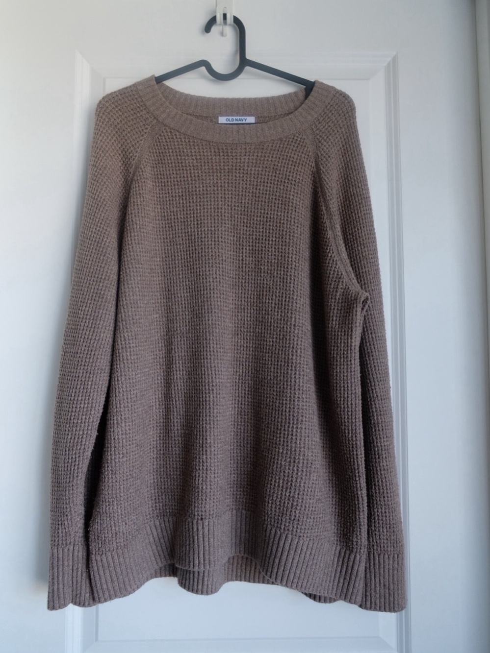 Old Navy SoSoft Waffle-Knit Crew-Neck Sweater Brown Medium
